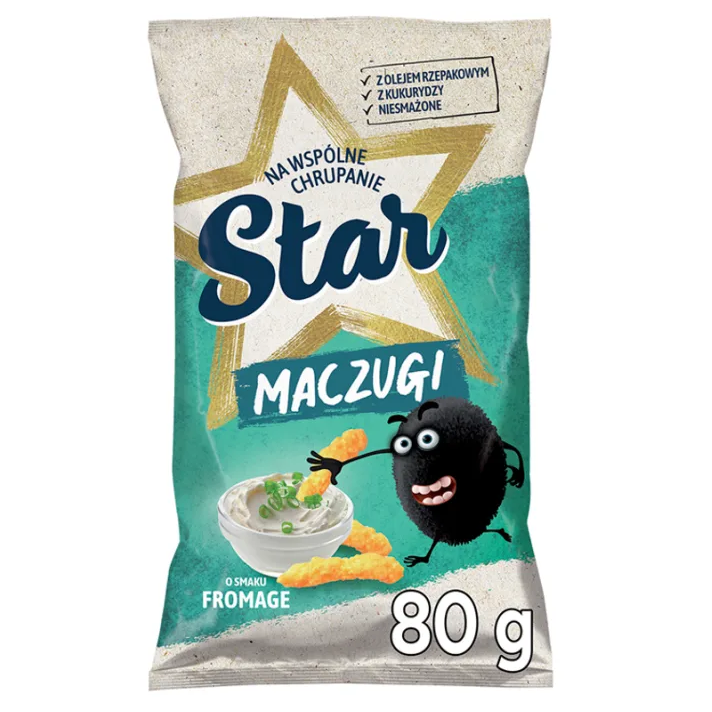 Chrupki kukurydziane o smaku fromage śmietankowo-cebulowym Maczugi 80g Star