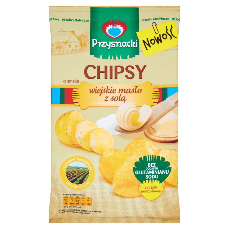 Chipsy o smaku wiejskie masło z solą 135g Przysnacki