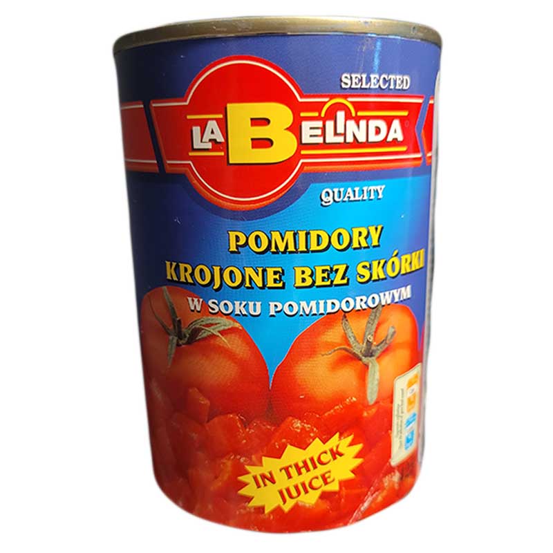 Pomidory krojone bez skórki 400g LaBelinda
