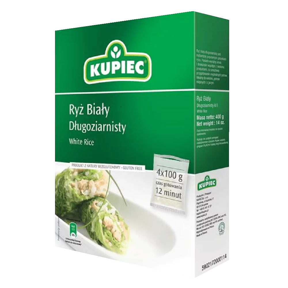 Ryż biały długoziarnisty 4x100g Kupiec