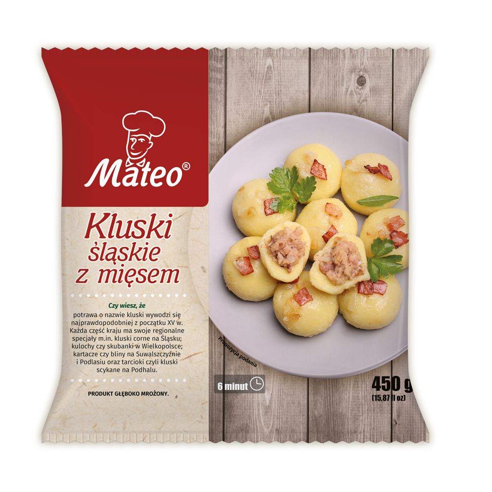 Kluski śląskie z mięsem 470g Mateo