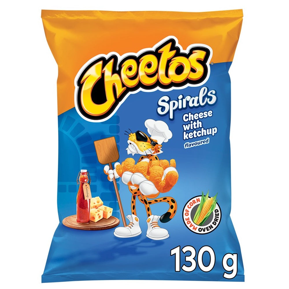 Chrupki kukurydziane o smaku serowo-ketchupowym 130g Cheetos Spirals