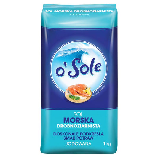 Sól morska drobnoziarnista jodowana 1 kg o’Sole