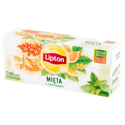 Herbatka ziołowa aromatyzowana Mięta z cytrusami 20 x 1,3 g Lipton