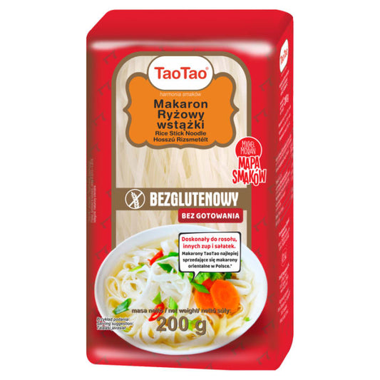 Makaron ryżowy wstążki bezglutenowy 200g Tao Tao
