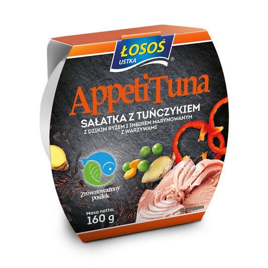 Sałatka z tuńczykiem z dzikim ryżem i imbirem 160g Łosoś Ustka