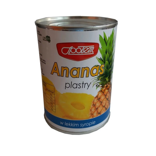 Ananas plastry w syropie 565g Społem