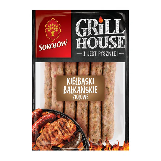 Kiełbaski bałkańskie ziołowe 400g Sokołów