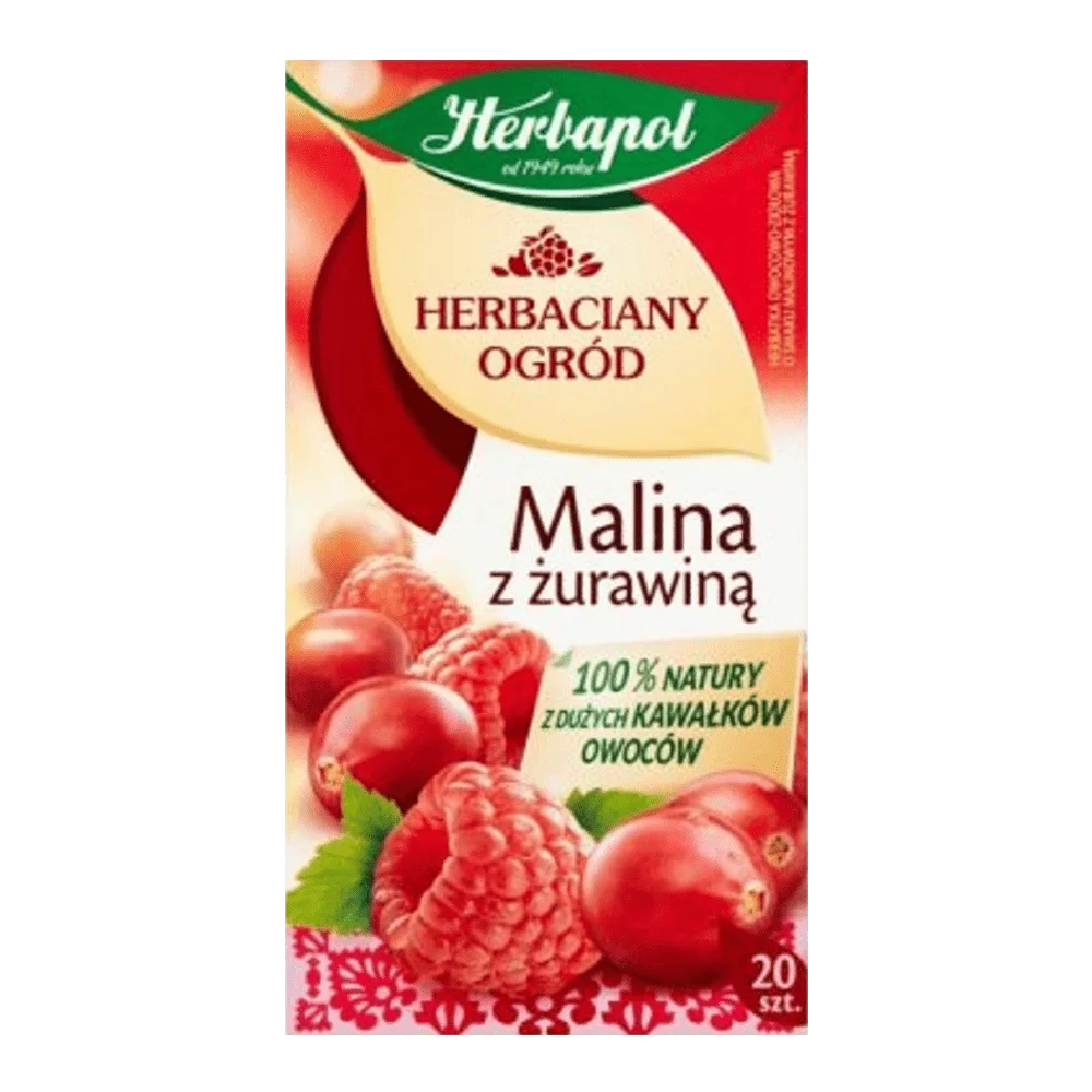 Herbata ekspresowa herbaciany ogród malina z żurawiną 20szt. Herbapol
