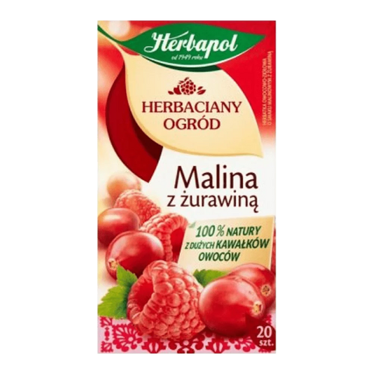 Herbata ekspresowa herbaciany ogród malina z żurawiną 20szt. Herbapol