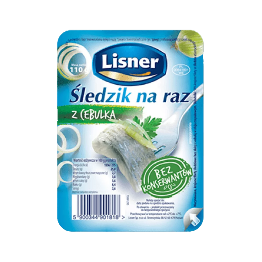 Śledzik na raz z cebulką 100g Lisner