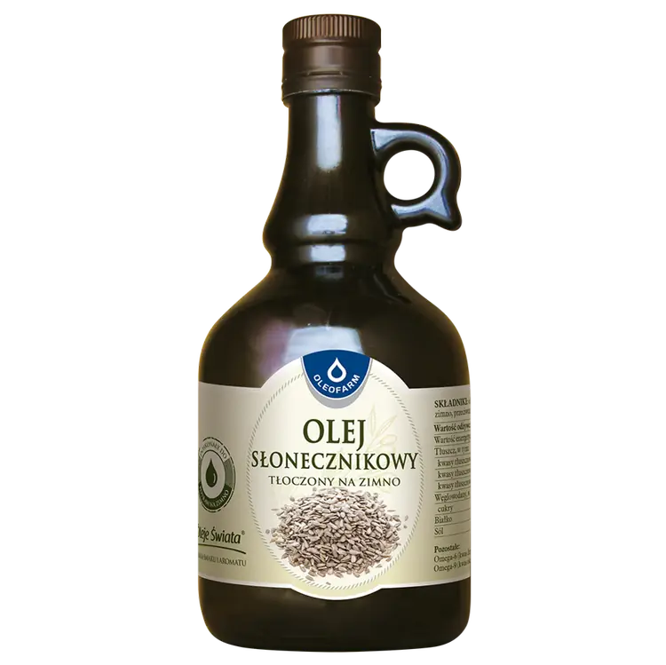 Olej słonecznikowy tłoczony na zimno 250ml Oleofarm