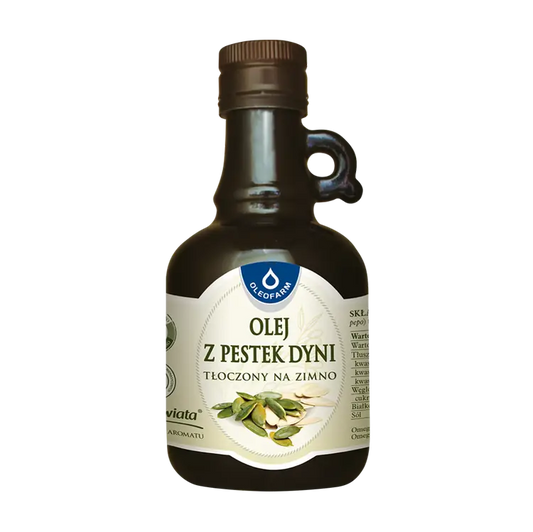 Olej z pestek dyni tłoczony na zimno 250ml Oleofarm