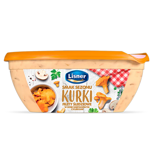 Filety śledziowe w sosie grzybowym z kurkami 280g Lisner