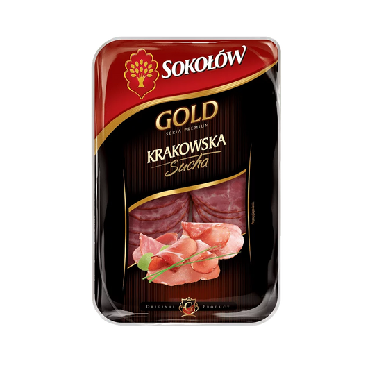 Kiełbasa krakowska sucha gold plast.100g Sokołów