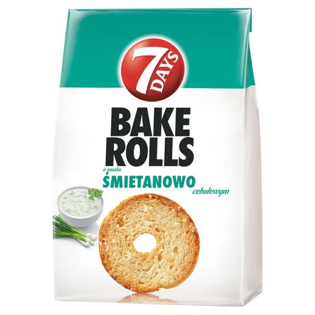 Chrupki Chlebowe Bake Rolls o smaku śmietanowo cebulowym 150g 7 Days
