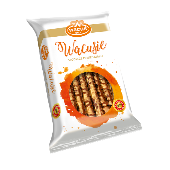 Ciastka kruche dekorowane polewą kakaową 210g Wacuś