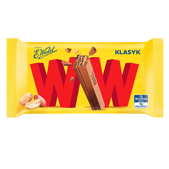 Wafel WW z nadzieniem orzechowym w mlecznej czekoladzie 47 g